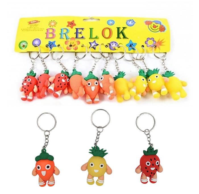 Brelok silikonowy owoce i warzywa mix wzorów