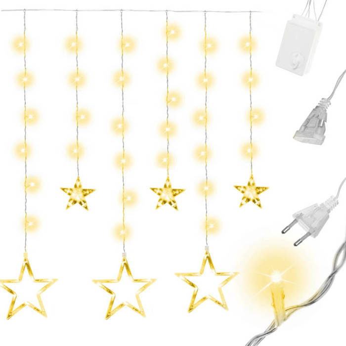 Girlanda KURTYNA Świąteczna LED gwiazdki 3 m