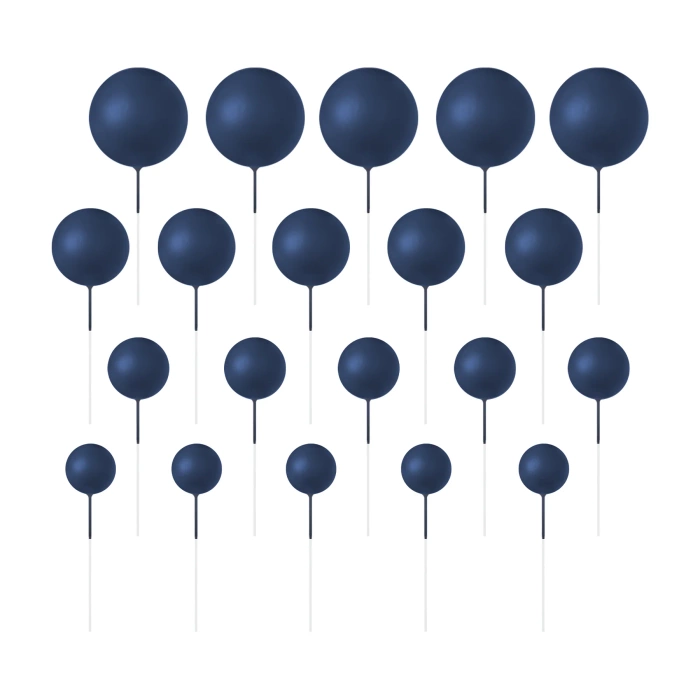 Pikkery Toppery na tort kulki granatowe 20 szt.