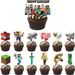 Dekoracje do muffinek pikery DIY Minecraft 13 szt.