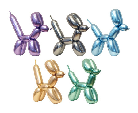 Balony do modelowania Chrome platynowe Q260 Beauty&Charm 50 szt. MIX