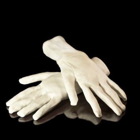 Rękawiczki bawełniane białe świecące w świetle UV rozmiar M