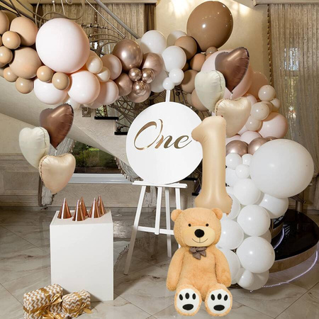 Gwiazdka satynowa matowa balon foliowy 18 cali kremowa karmelowa