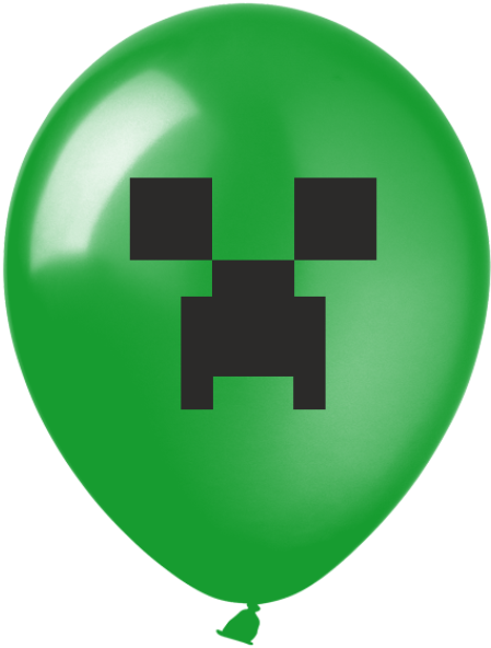 MINECRAFT balony gumowe z nadrukiem 12 szt. mix