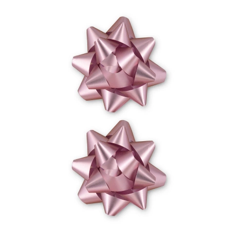Kokarda prezentowa rozeta matowa jasnoróżowa 7,6 cm 2 szt.