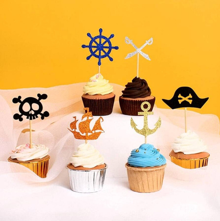 Toppery na tort piraci 6szt. 13 cm
