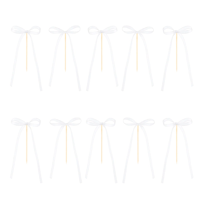 Pikkery Toppery kokardki białe 10 szt.