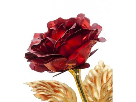 Wieczna róża z napisem LOVE czerwono złota