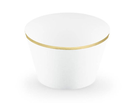 Papilotki na babeczki muffinki eleganckie białe 6 szt.