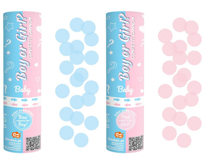 Konfetti pneumatyczne Boy or Girl papierowe 15 cm