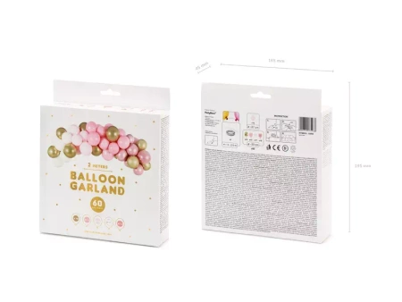 Girlanda balonowa RÓŻOWA 200 cm ZESTAW