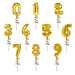 BALON foliowy CYFRA na patyczku ZŁOTA 12,5 cm
