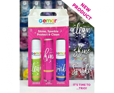 ZESTAW do balonów lateksowych brokat, nabłyszczacz i oczyszczacz Gemar