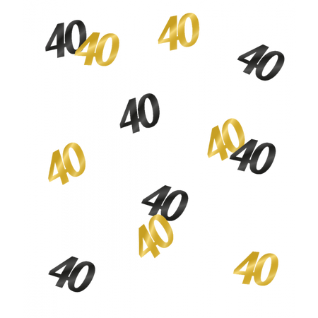 Konfetti foliowe liczba 40 złoto czarne 20g