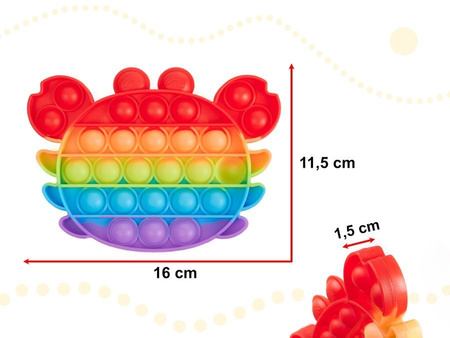 Zabawka sensoryczna Push Bubble Pop Fidget - krab tęczowy
