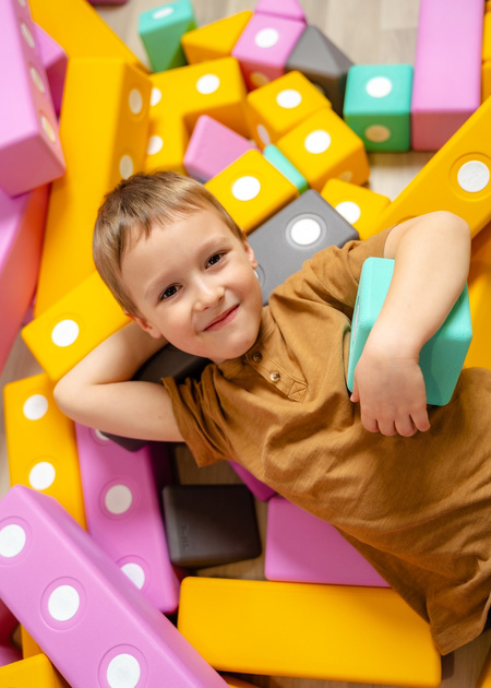 Duże klocki piankowe magnetyczne TUKI zestaw BUILDER 26 elementów