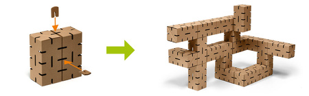 Klocki konstrukcyjne tekturowe do samodzielnego złożenia zestaw 50 sztuk Cardblocks