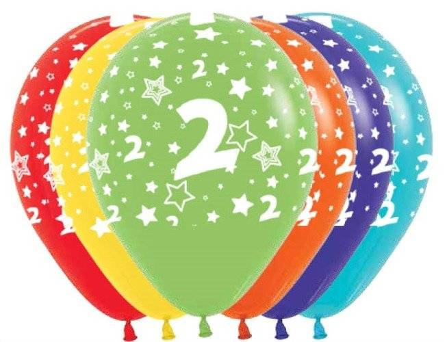 Balony Sempertex Cyfry 12'' 12 szt Mix kolorów