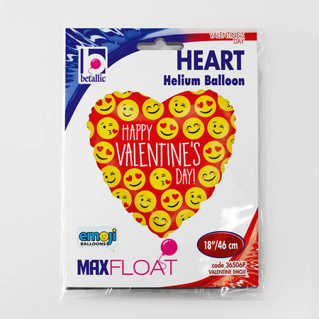 Serce Happy Valentine's Day Emoji balon foliowy 18 cali
