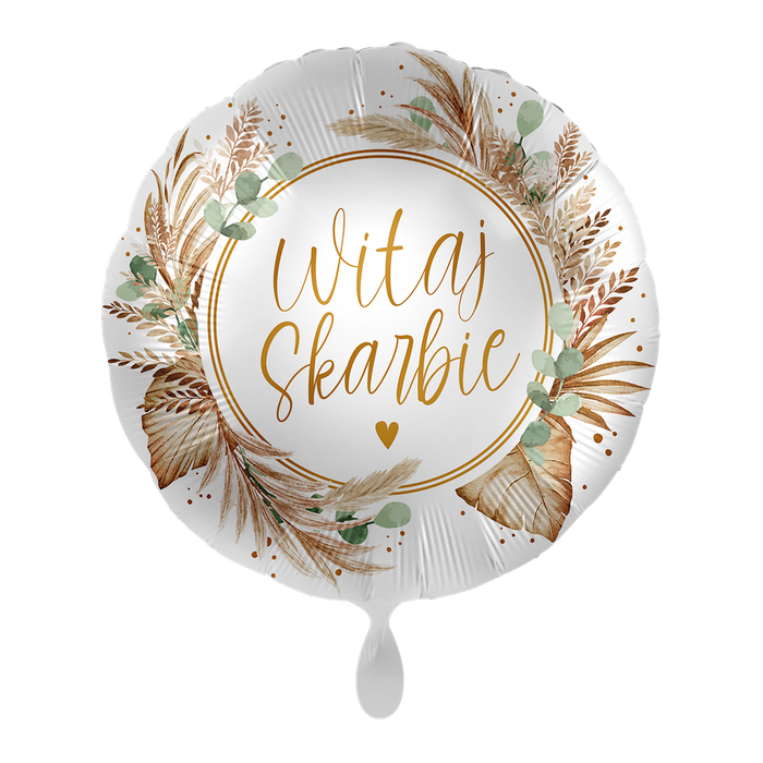 Balon foliowy okrągły 18 cali Witaj Skarbie Baby Shower