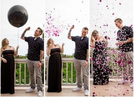 Balon z konfetti Gender Reveal na Baby Shower - Boy or Girl? 1m