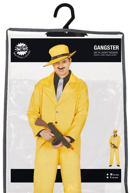 Strój męski Gangster żółty Maska