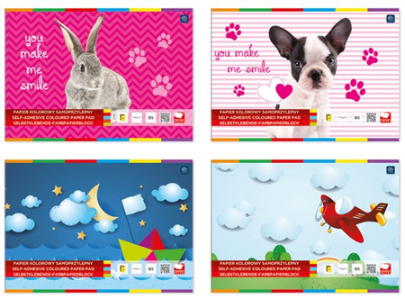 Zeszyt papierów kolorowych samoprzylepnych B5 8 kartek