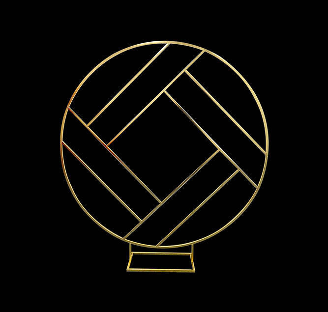 Stelaż dekoracyjny metalowy stojak CIRCLE FRAME złoty