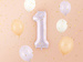 Balon foliowy CYFRA 1 pastelowy fioletowy 72 cm
