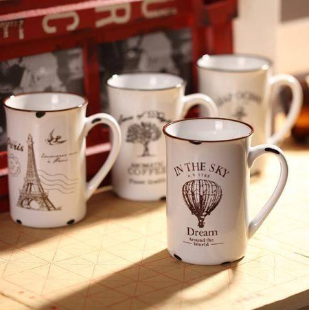 Porcelanowy kubek retro - in the sky