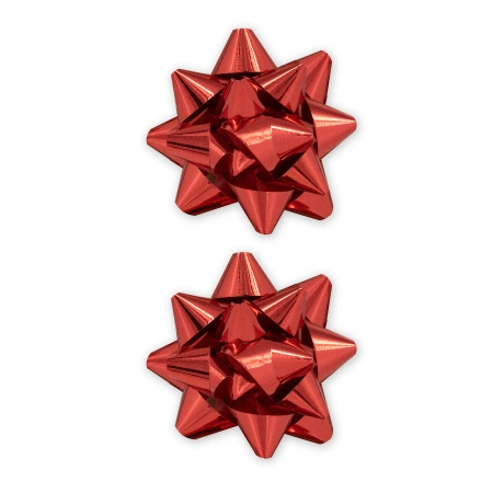 Kokarda prezentowa rozeta czerwona 7,6 cm 2 szt.