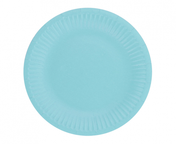 Talerzyki papierowe jednokolorowe jasnoniebieskie 18 cm 6 szt.