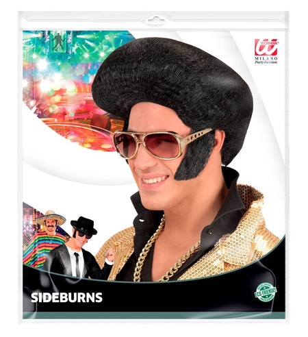 Czarne bokobrody baczki baki jak Elvis