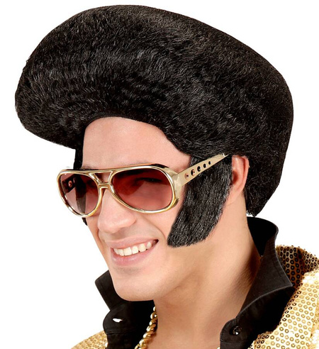 Czarne bokobrody baczki baki jak Elvis