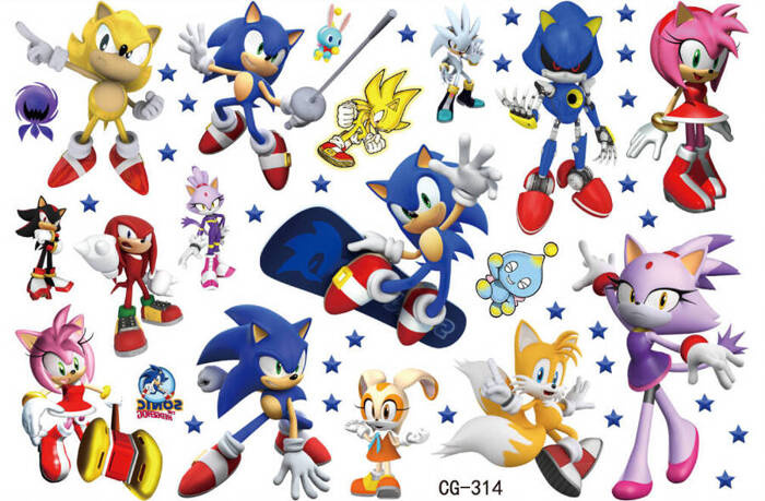 Tatuaże zmywalne/ wodne dla dzieci Sonic