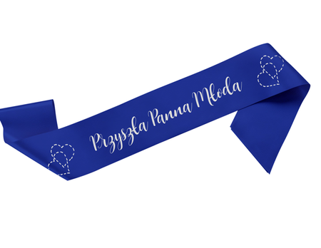 Szarfa satynowa panieński Przyszła Panna Młoda (różne kolory)