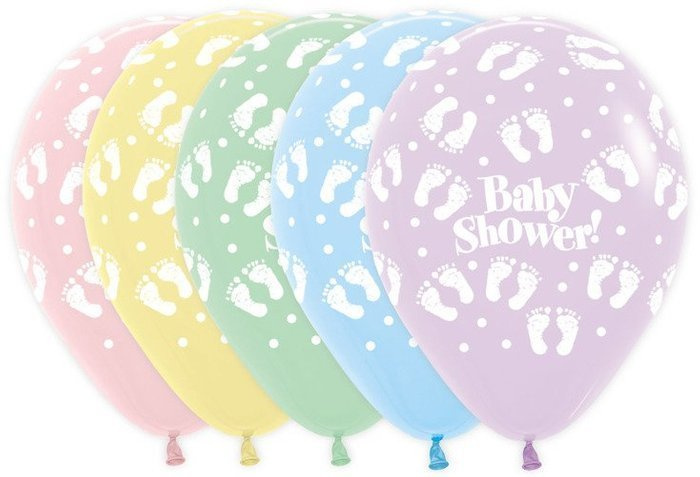 Balony Sempertex Baby Shower Stópki 12'' 12 szt Mix kolorów