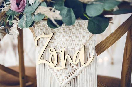 Zawieszki ślubne na krzesła drewniane Żona Mąż