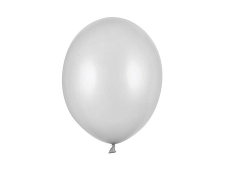 Balon Strong Metallic jednokolorowy 12 cali 100 szt. Metallic Silver Snow