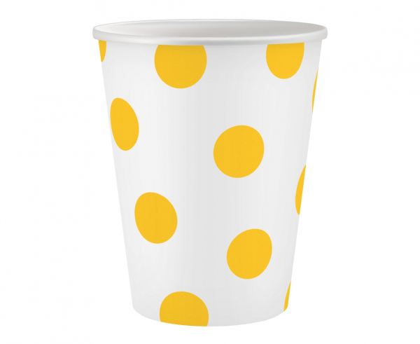 Kubeczki papierowe GROSZKI żółte 250 ml 6 szt.