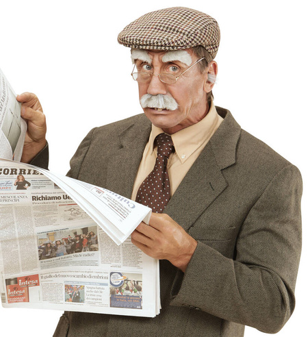 Wąsy i brwi siwe staruszek dziadek starszy pan