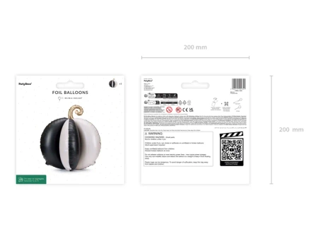 Balon foliowy Dynia stojący 58x58 cm Biało Czarny