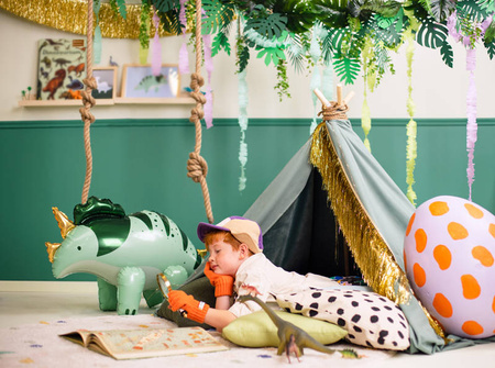 Triceratops dinozaur zielony balon foliowy 101 cm