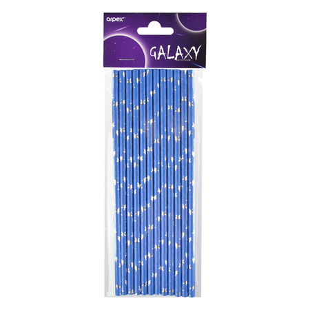 Słomki papierowe eko Galaxy Kosmos Gwiazdki 12 szt.