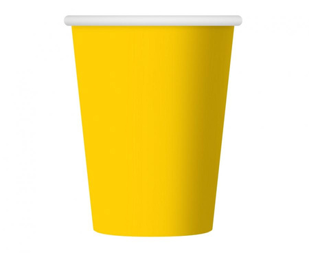 Kubeczki papierowe jednokolorowe żółte 270ml 6 szt.