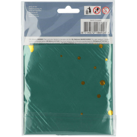 Balon foliowy okrągły Congrats Gratulacje zielony 45 cm