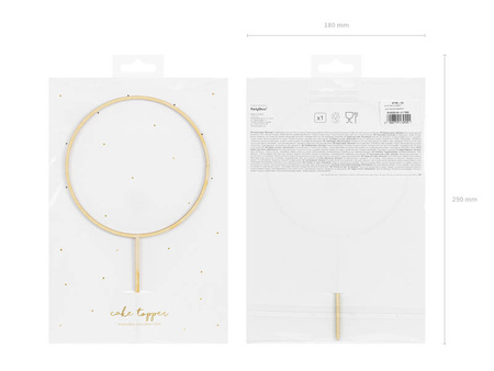 Topper dekoracyjny na tort drewniany OBRĘCZ koło 24,5 cm