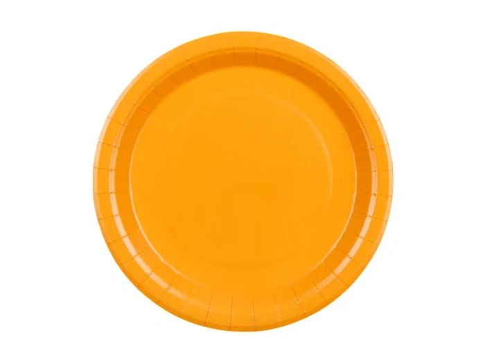 Talerzyki papierowe pomarańczowe 23 cm, 6 szt. PartyDeco