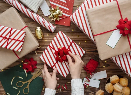 Kokardki rozetki i wstążka welurowa zestaw czerwony