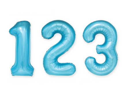 BALON foliowy CYFRA 100 cm NIEBIESKA